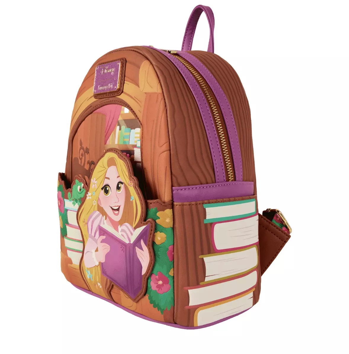 plant/Loungefly Tangled Books Mini Backpack featuring Rapunzel and Pascal-1