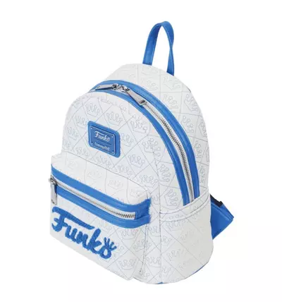 plant/Loungefly × Funko Mini Backpack White & Blue Logo Crown Print-2-thumbnail