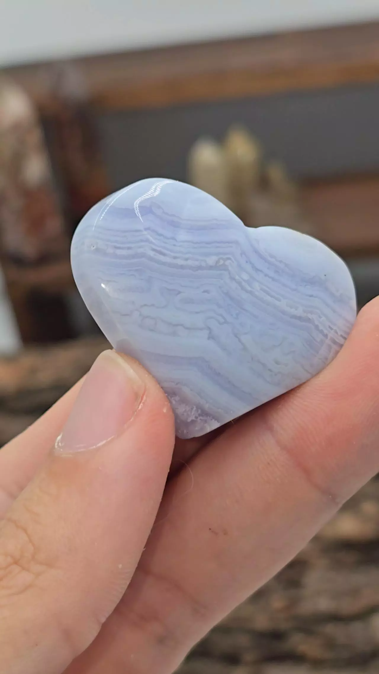 plant/🔥WAS 24🔥Blue Lace Agate Heart from Namibia-0