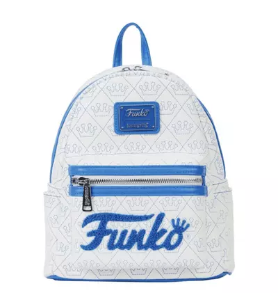 plant/Loungefly × Funko Mini Backpack White & Blue Logo Crown Print-0-thumbnail
