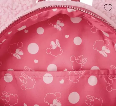 plant/Minnie Mouse Exclusive Hearts Strawberry Scented Sherpa Mini Backpack-3-thumbnail