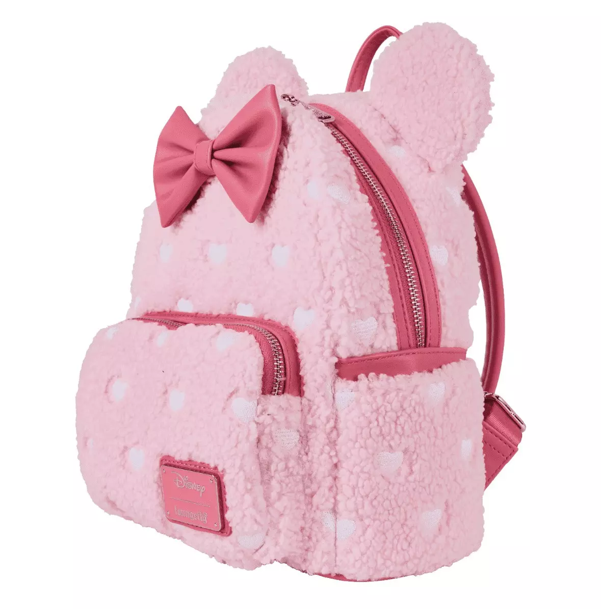 plant/Minnie Mouse Exclusive Hearts Strawberry Scented Sherpa Mini Backpack-1