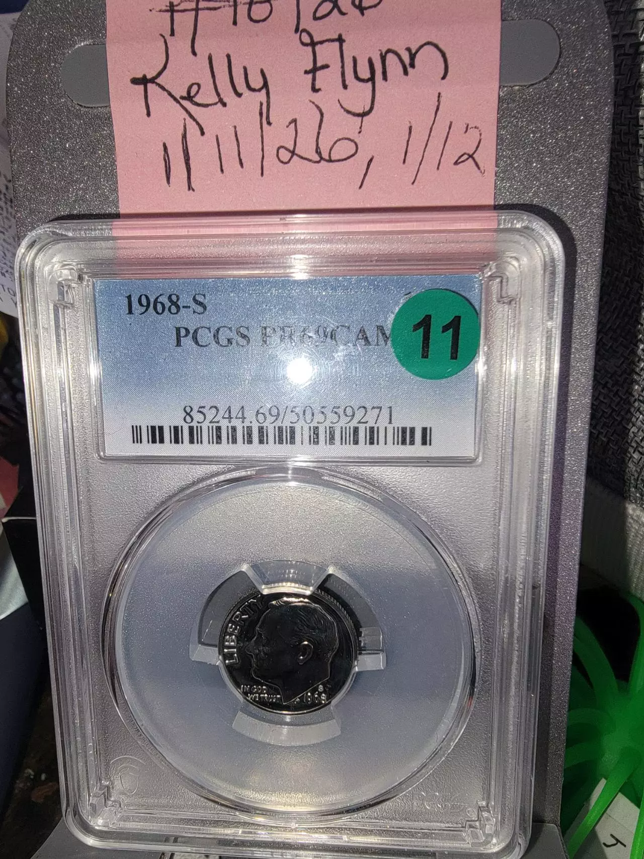 plant/Slab 1968-S 10C, CAM PCGS PR69-0