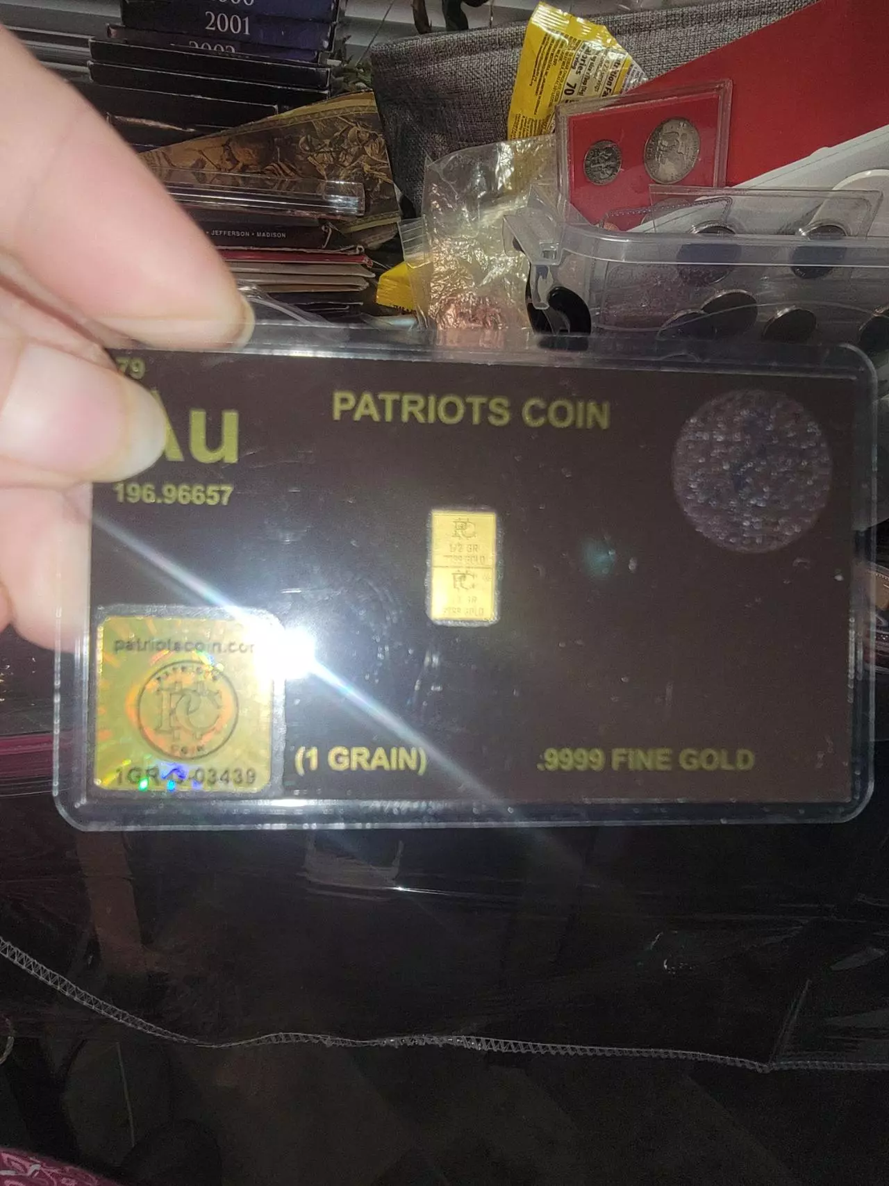 plant/1 Grain  Two 1/2 grains) Gold Snap Bar .9999 Pure Gold-0