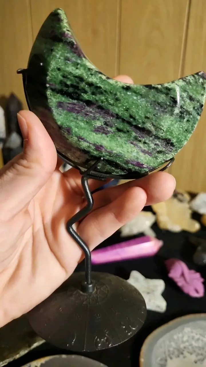 plant/🔮 Ruby Zoisite Moon w/ Stand 🔮-0