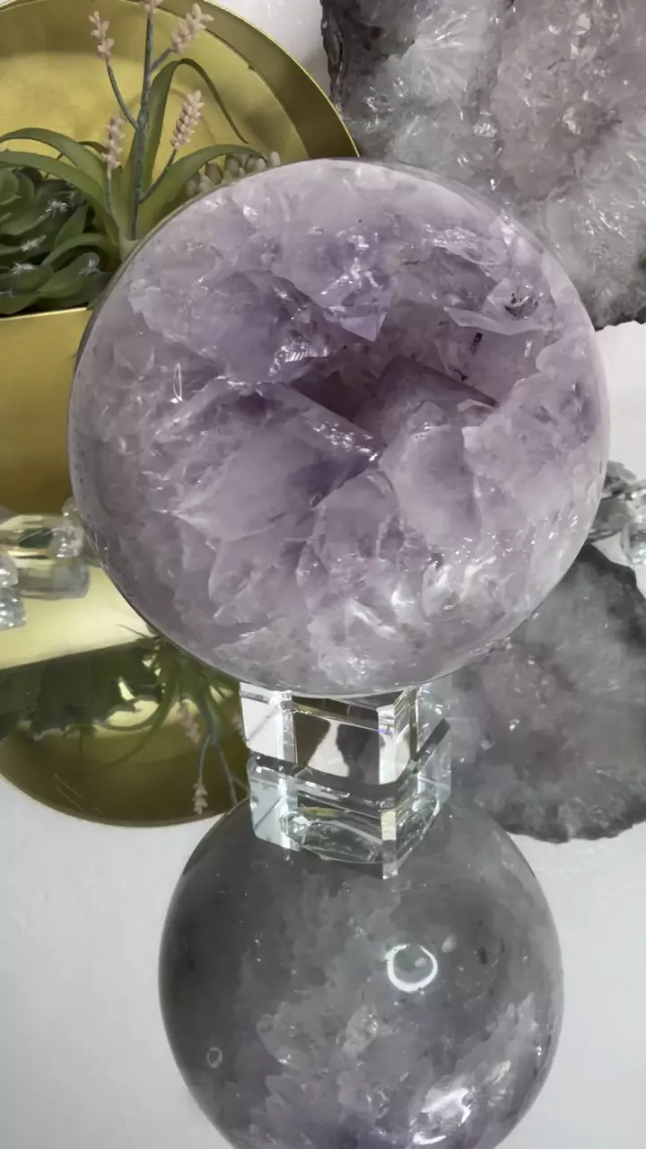 plant/Brazilian Amethyst Geode Sphere 120mm-1