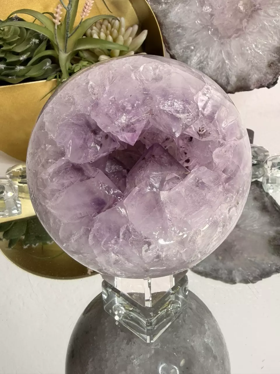 plant/Brazilian Amethyst Geode Sphere 120mm-0