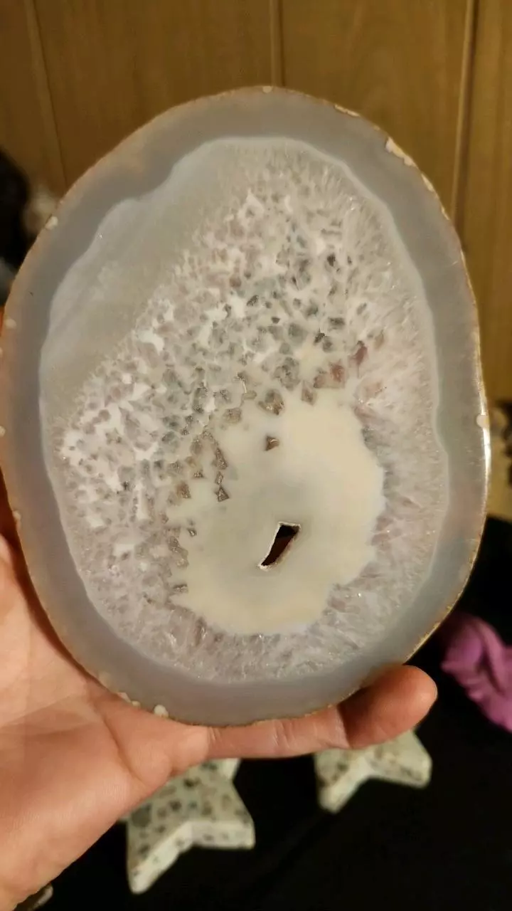 plant/🔮 Agate Slab Round w/ Druzy Portal 🔮-0