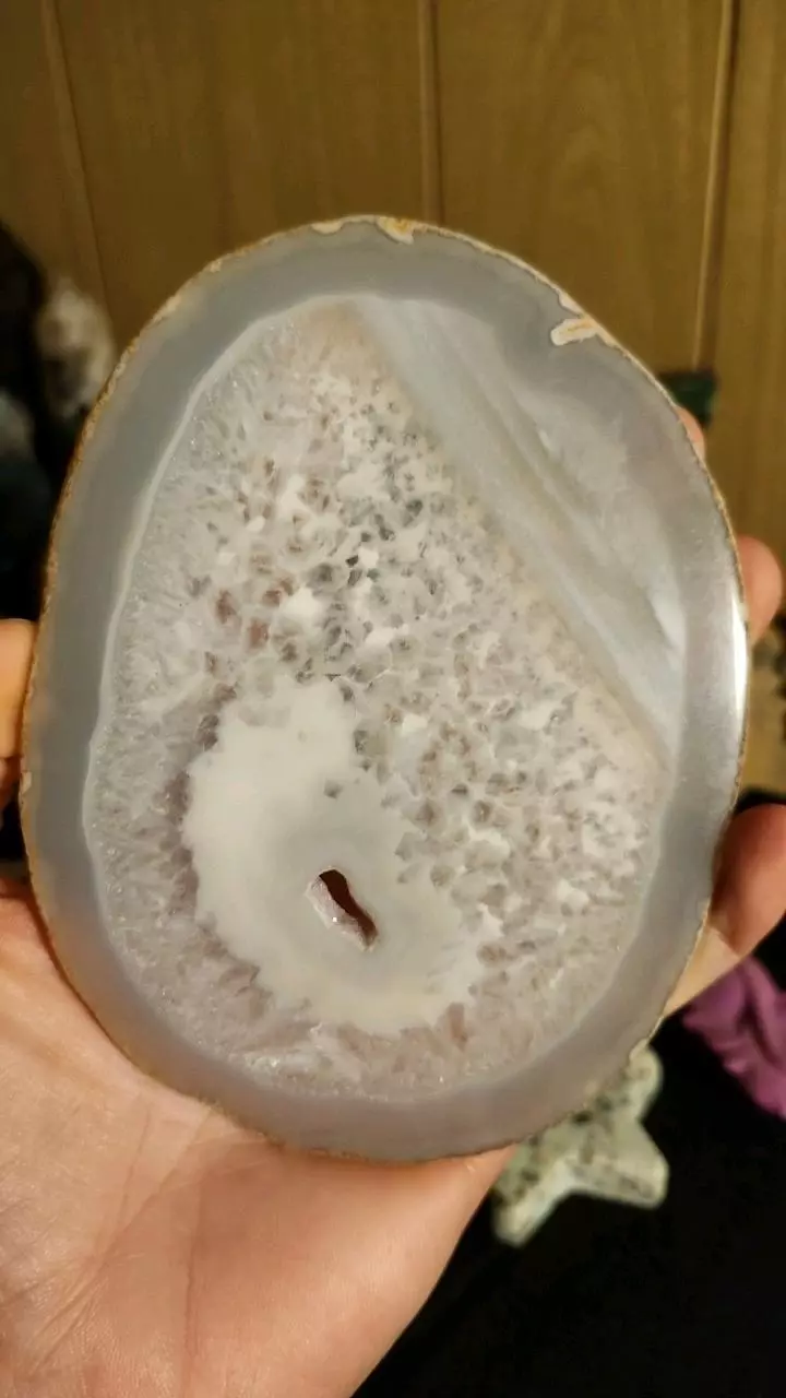 plant/🔮 Agate Slab Round w/ Druzy Portal 🔮-1