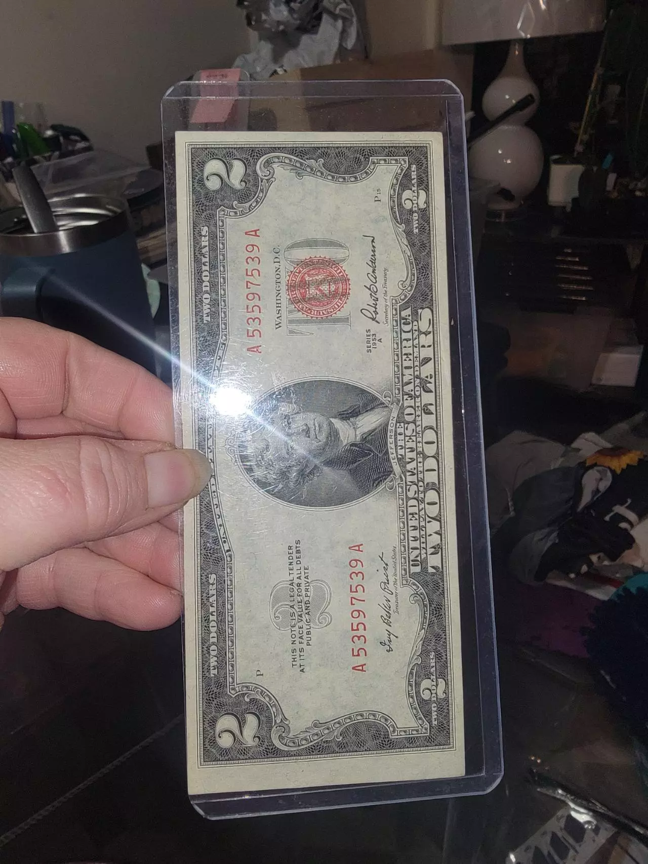 plant/1953A $2 United States Note red seal-0