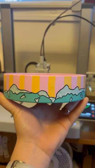 plant/*MADE TO ORDER* Hand-painted, deep, mountain saucer-5-thumbnail