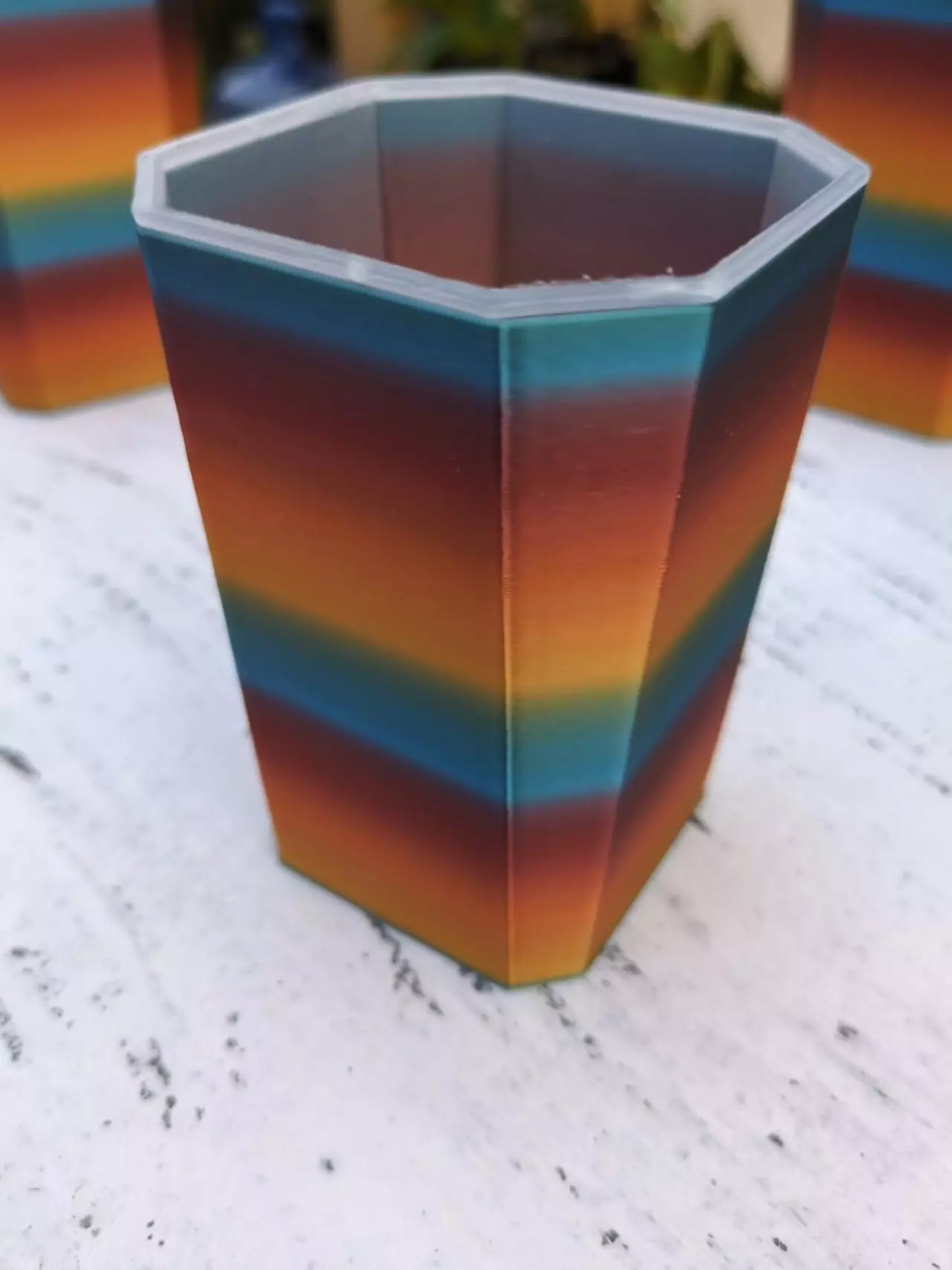 plant/Set of 3 - small cachepot - Rainbow sunset-3