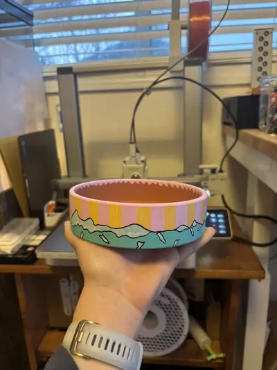 plant/*MADE TO ORDER* Hand-painted, deep, mountain saucer-2-thumbnail