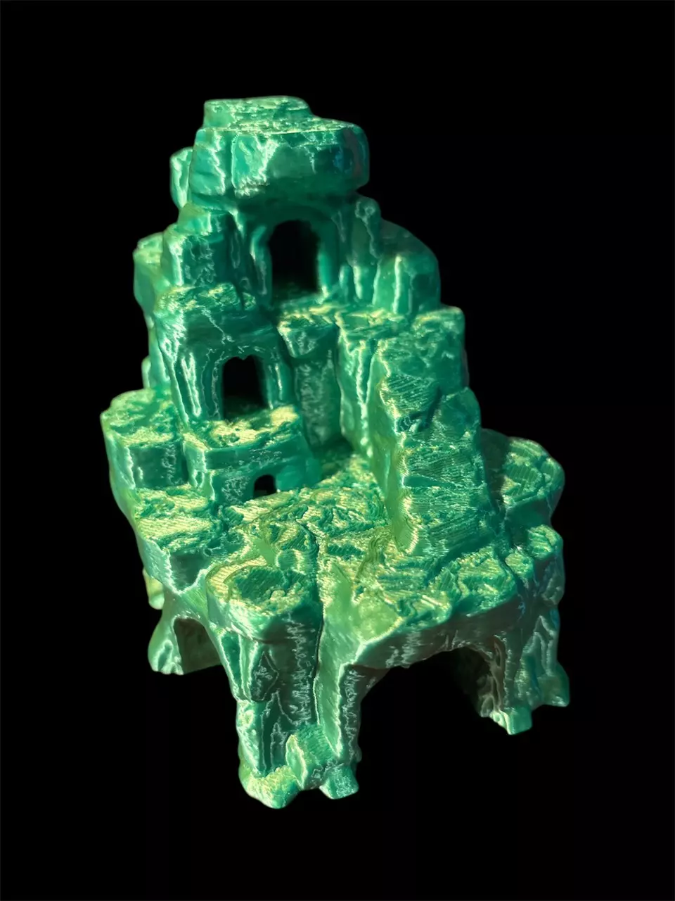 plant/Small Cave system for micro geckos, inverts. Green-0