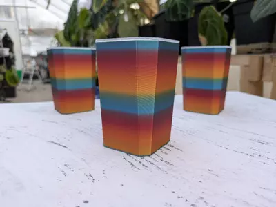 plant/Set of 3 - small cachepot - Rainbow sunset-1-thumbnail
