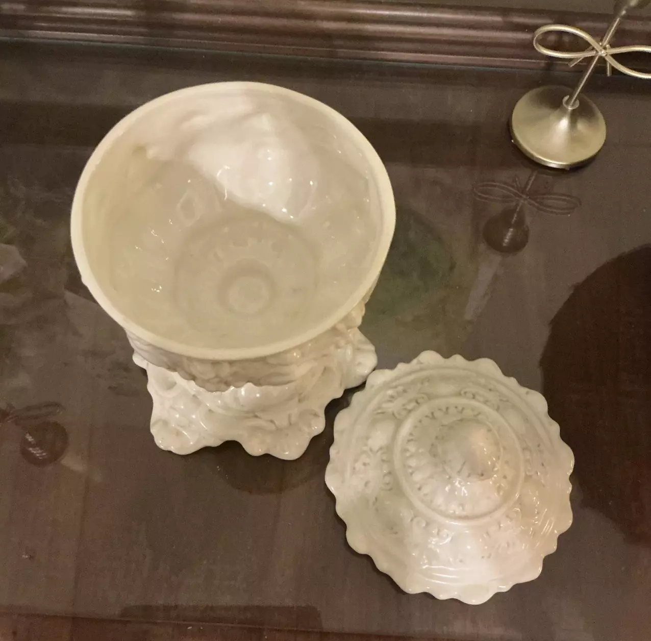 plant/Ironstone Lidded Urn | Footed Pedestal | Classic Cottage Decor-1