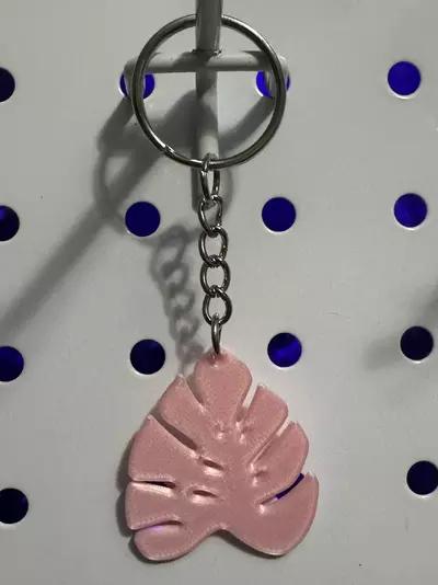 plant/Light pink monstra keychain style 1-0-thumbnail