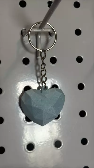 plant/Light blue poly heart keychain-0-thumbnail