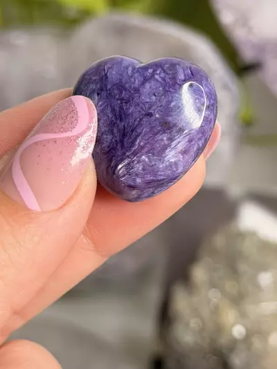 plant/Charoite Heart AAA $48 D-0-thumbnail
