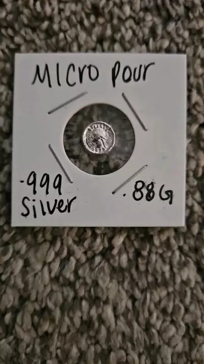 plant/.88 gram .999 Silver "micro" hand pour quarter-0-thumbnail