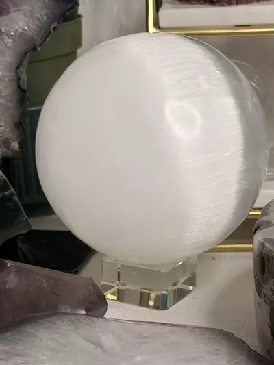 plant/120mm Selenite XL Sphere-0-thumbnail