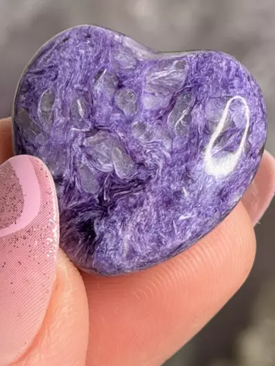 plant/Charoite Heart AAA  $48 C-0-thumbnail
