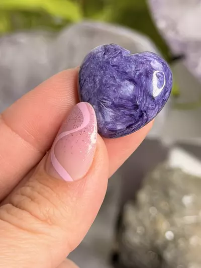 plant/AAA Charoite Heart $48 B-0-thumbnail