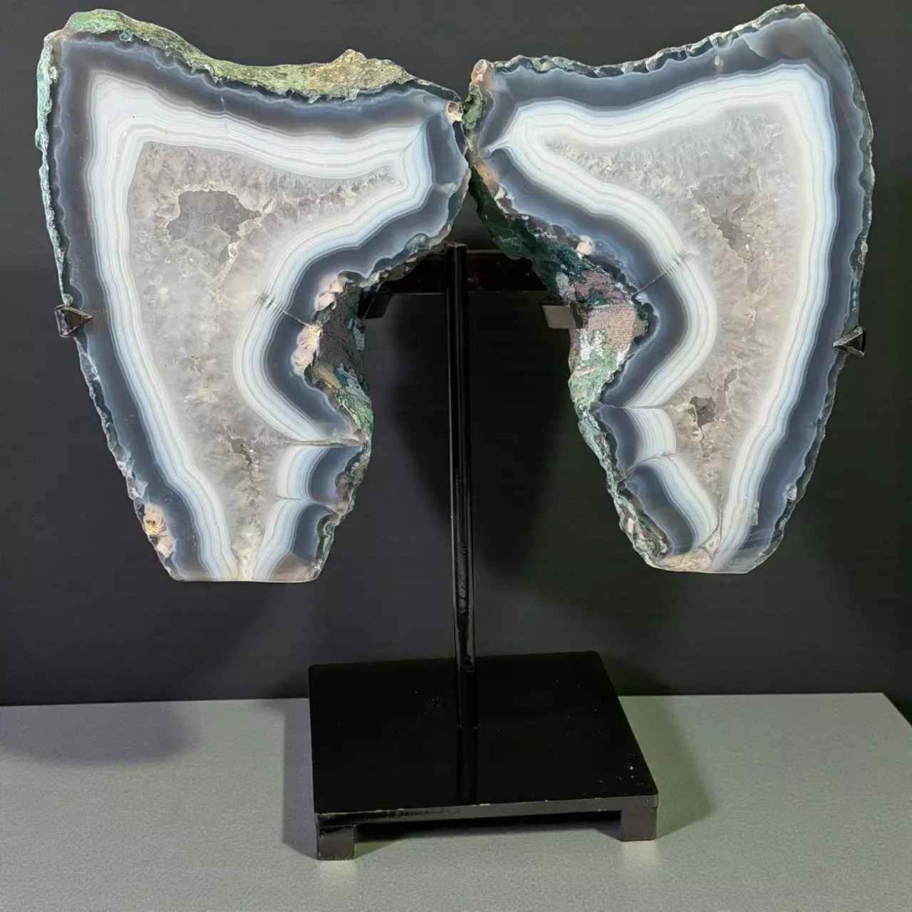plant/Large Agate Geode Wings on a Stand-0