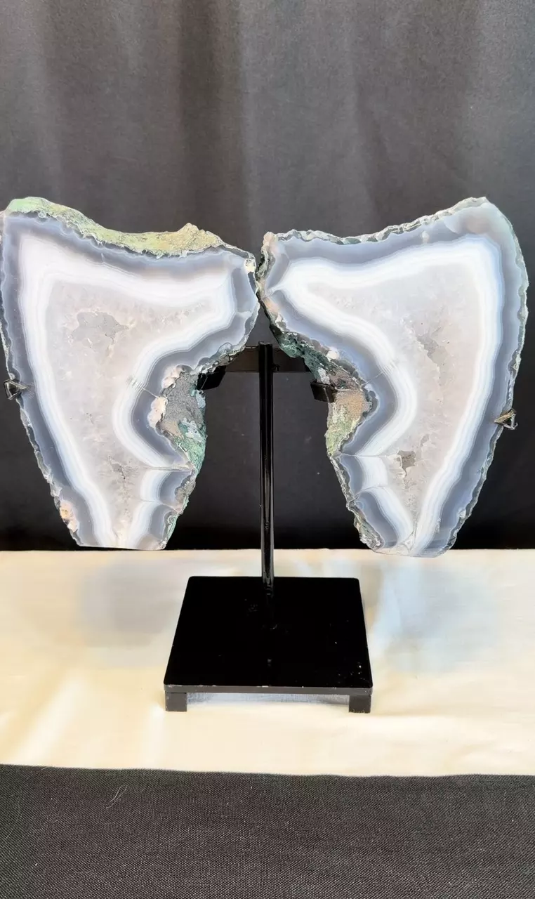 plant/Large Agate Geode Wings on a Stand-2