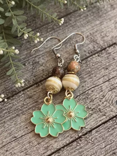plant/Vintage-Inspired Turquoise Bloom Earrings-3-thumbnail