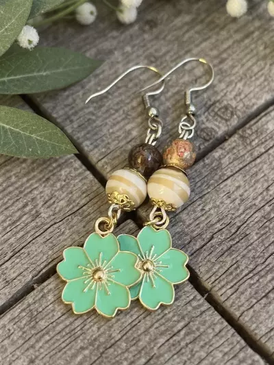 plant/Vintage-Inspired Turquoise Bloom Earrings-1-thumbnail