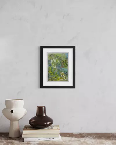 plant/“Floral Abstract 1” 12x9” original painting-1-thumbnail