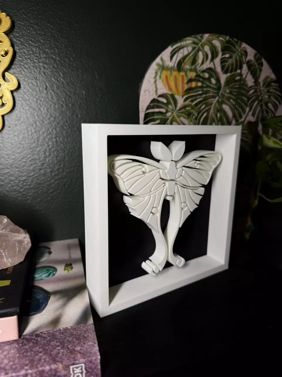 plant/Luna Moth Shadowbox | 3d printed-1