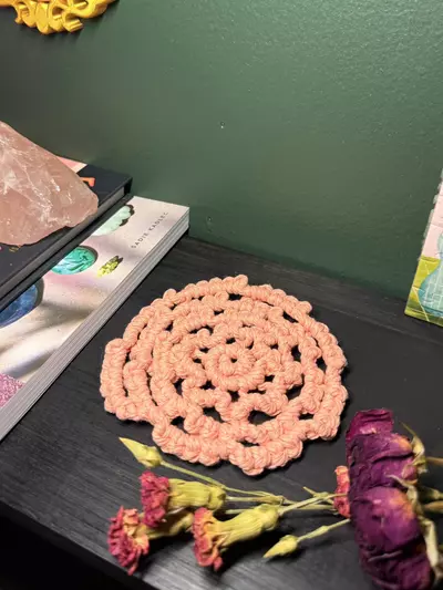 plant/Wild Rose Coasters | Macrame Coaster | Choose your color-4-thumbnail