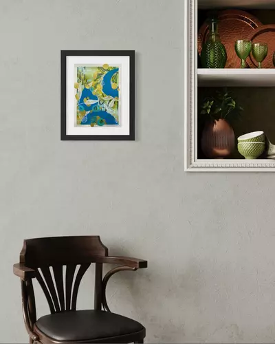 plant/“Floral Abstract 2” 12x9” original painting-4-thumbnail