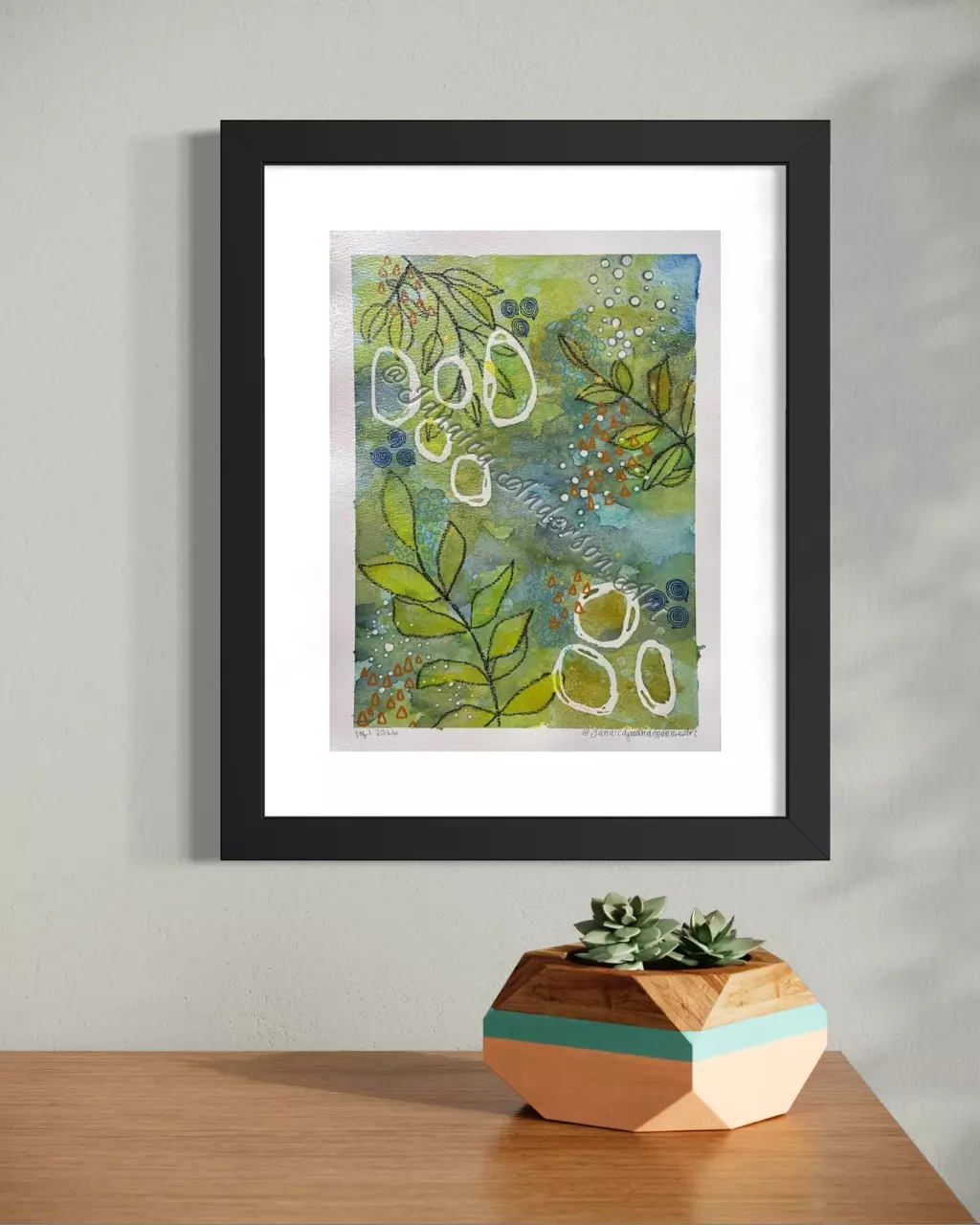 plant/“Floral Abstract 1” 12x9” original painting-3