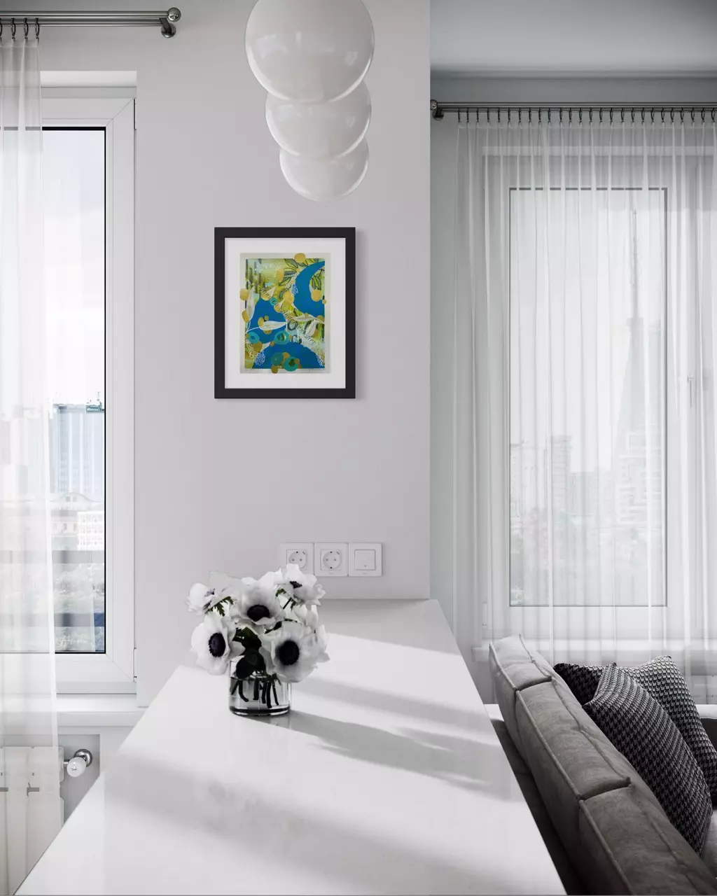 plant/“Floral Abstract 2” 12x9” original painting-1