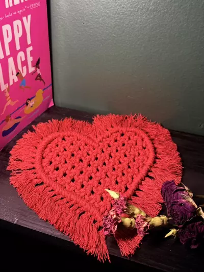 plant/Heart Coaster | Macrame Coaster | Choose your color-1-thumbnail