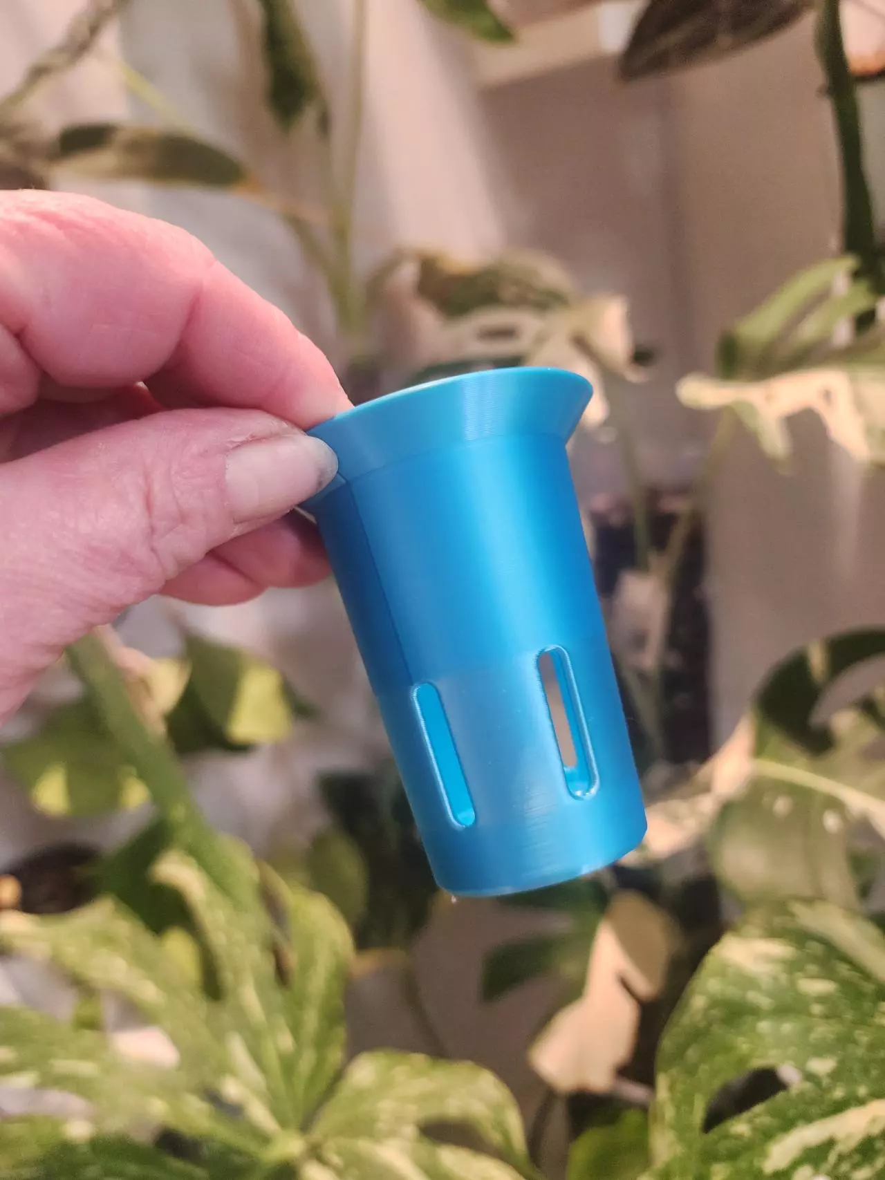 plant/Blue silk vacation tray with 3d printed cups-1