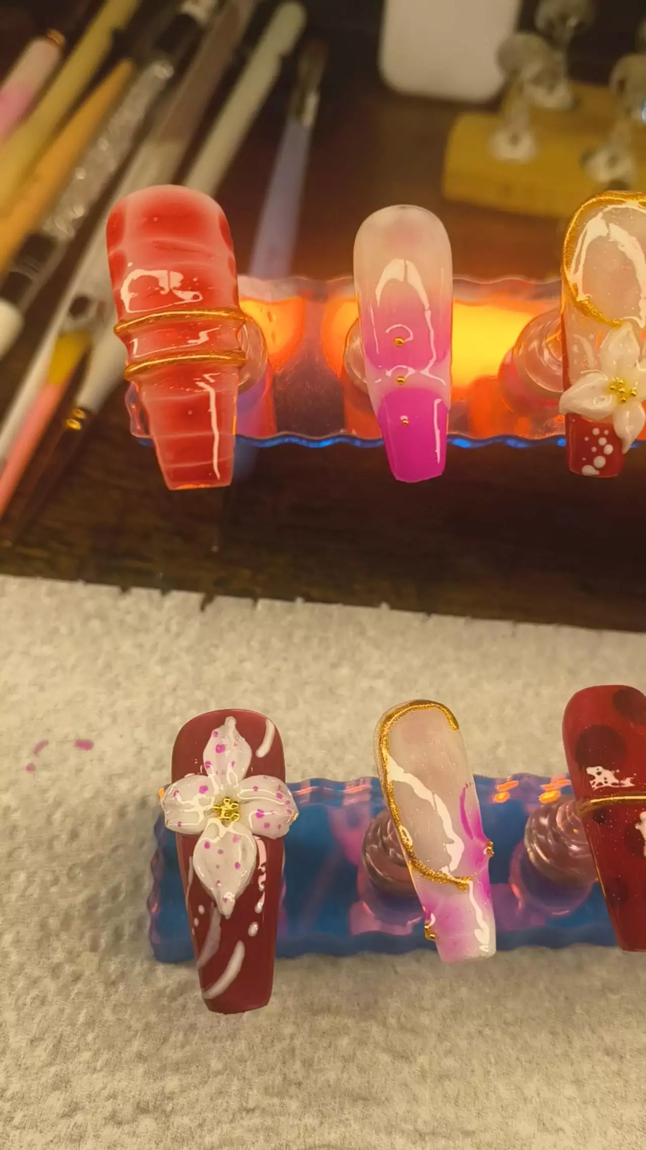 plant/Hand painted custom made pressons-0