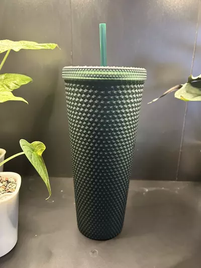 plant/Starbucks Matte Dark Green Studded Tumbler Cup  24oz-1-thumbnail