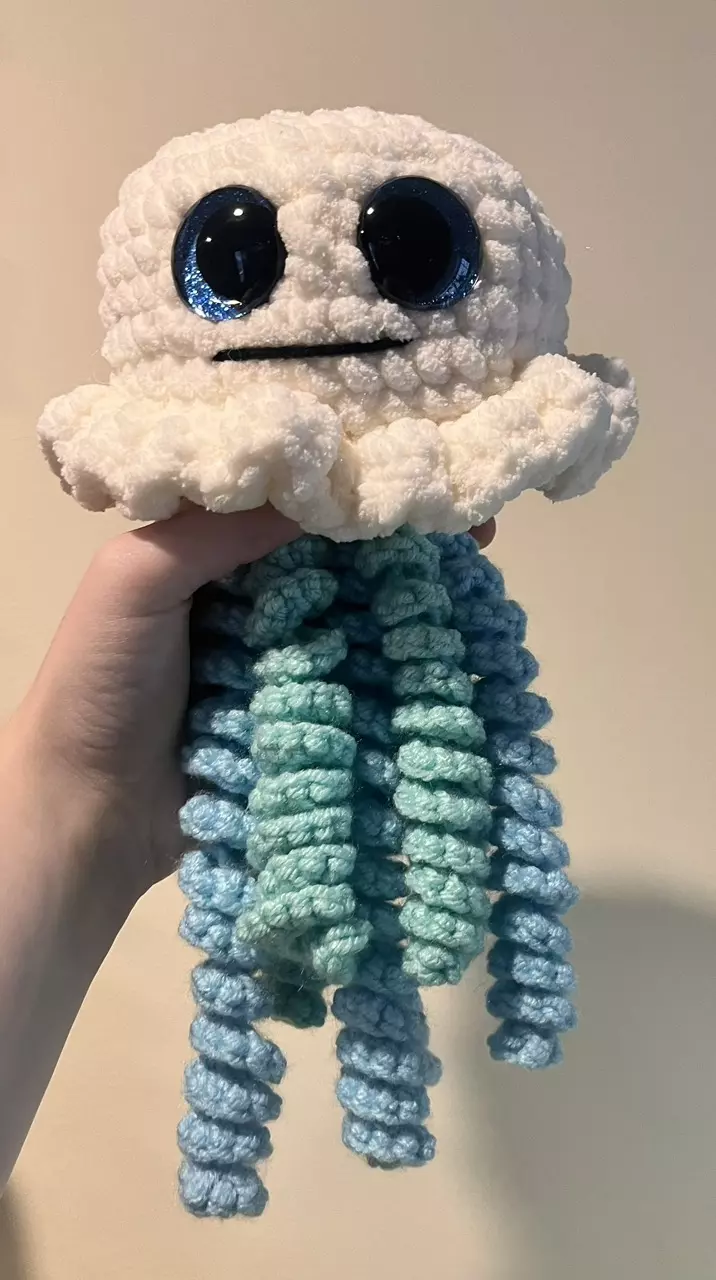 plant/✨Big Blue Crochet Jellyfish✨-0