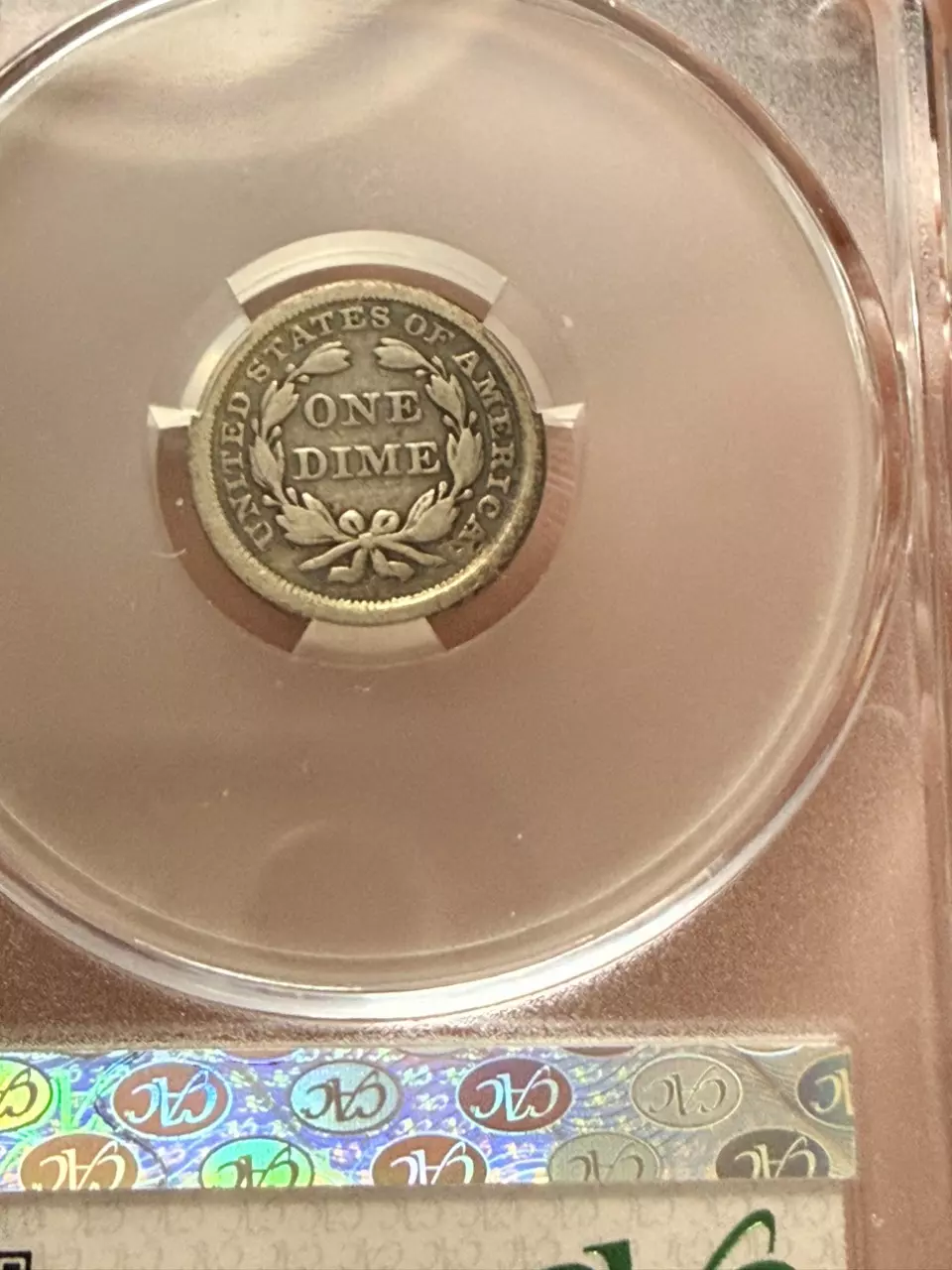 plant/1855 P Seated Liberty Silver Dime- with Arrows CAC F DETAILS-3