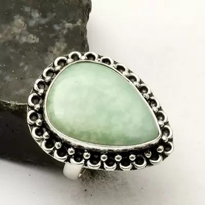 plant/Amazonite Silver 925 Ring Size 8-0-thumbnail