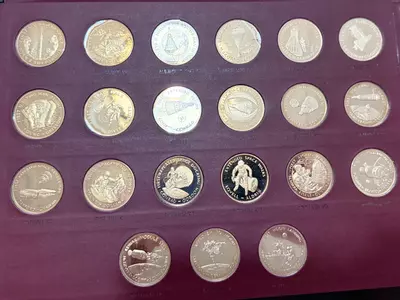 plant/Danbury Mint Men In Space Series - Bronze Proof Set 1st Edition 21 Coins-5-thumbnail