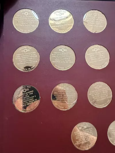 plant/Danbury Mint Men In Space Series - Bronze Proof Set 1st Edition 21 Coins-2-thumbnail