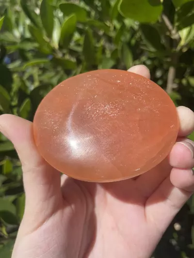 plant/Peach Selenite (Morocco) Palmstone-0-thumbnail