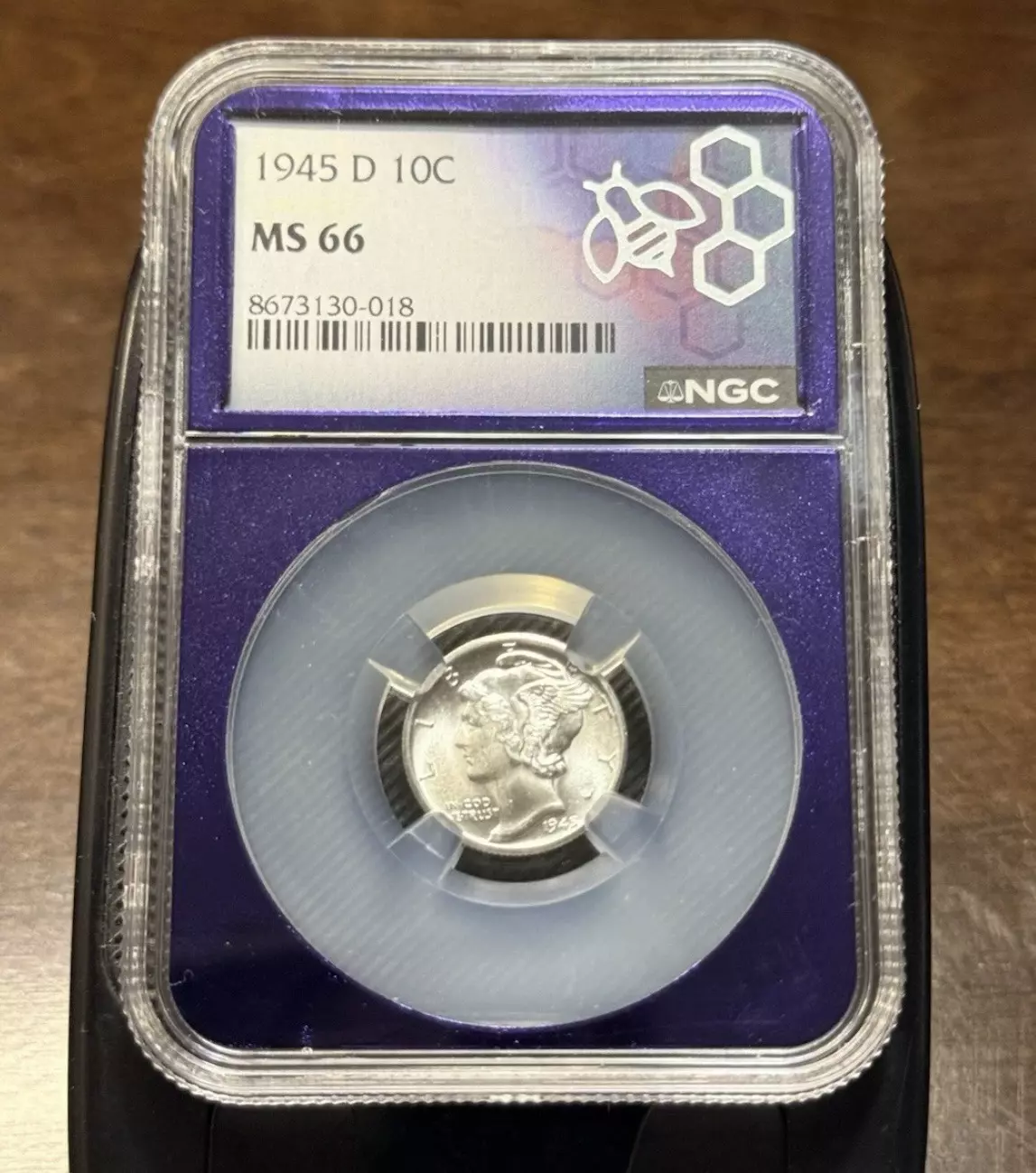 plant/1945-D Mercury Dime Silver ---- MS-66 NGC Graded Coin-0