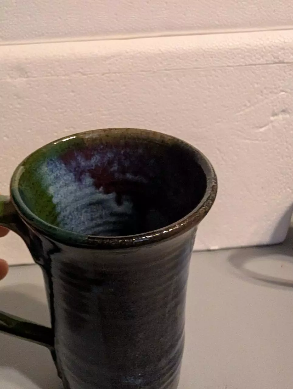 plant/Hand made pottery mug-1