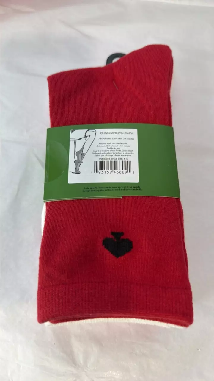 plant/Kate Spade 3 pairs of socks pink red and white-2